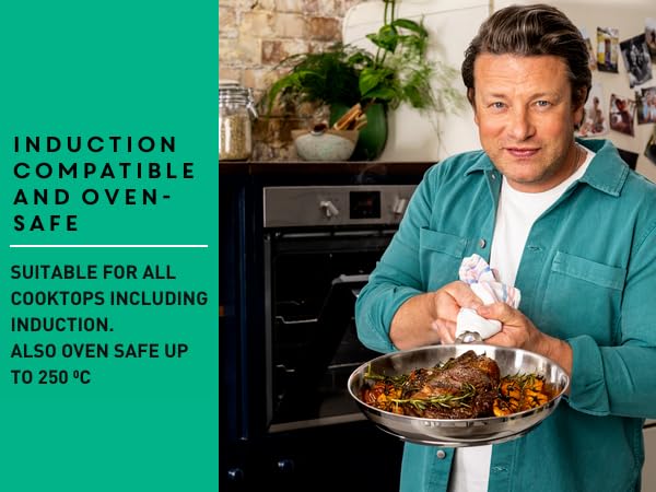 Jamie Oliver Cooks Smart Stainless Steel Skillet Frying Pan