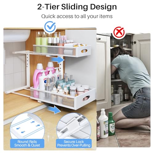 Under Sink Organizer (White / 2-Pack)