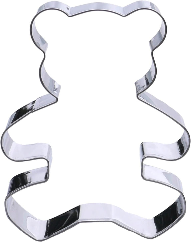 Teddy Bear Cookie Cutter – Sharp & Secure Stainless Steel Cooking Utensils – A Fun Fit for Sandwiches, Pancakes & Fruits – Dishwasher-Safe Bakery Supplies by Sweet Cookie Crumbs (4.0” T x 3.1” W)