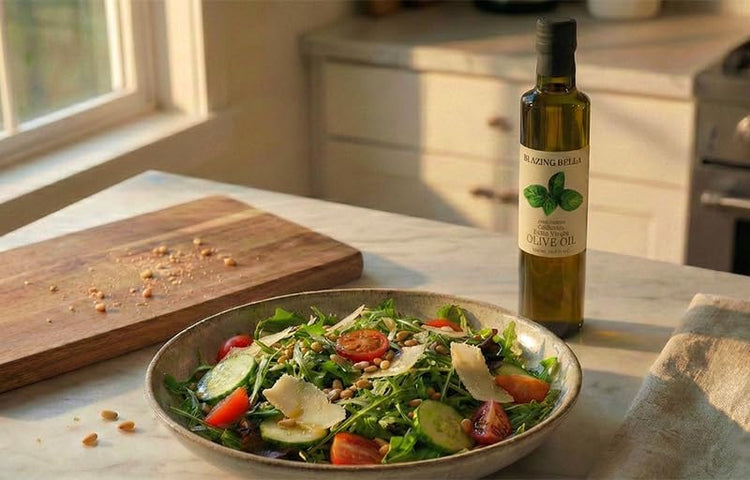 Basil Infused Extra Virgin Olive Oil from California (8.45 Fl Oz)
