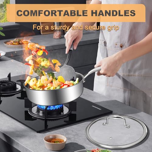 Tri Ply Stainless Steel Frying Pan 3QT