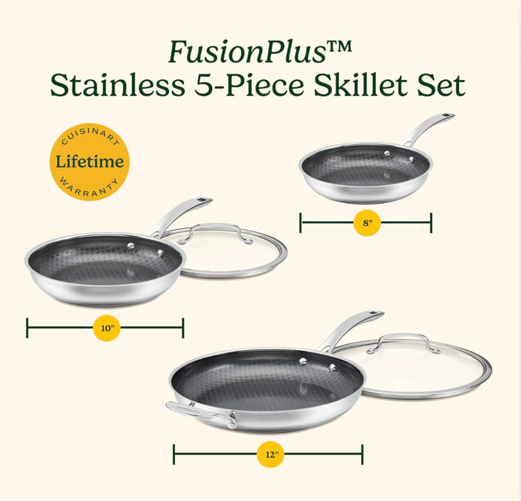 Skillet Set PurelySear Hybrid Stainless Steel 5 Pc (5 Count)