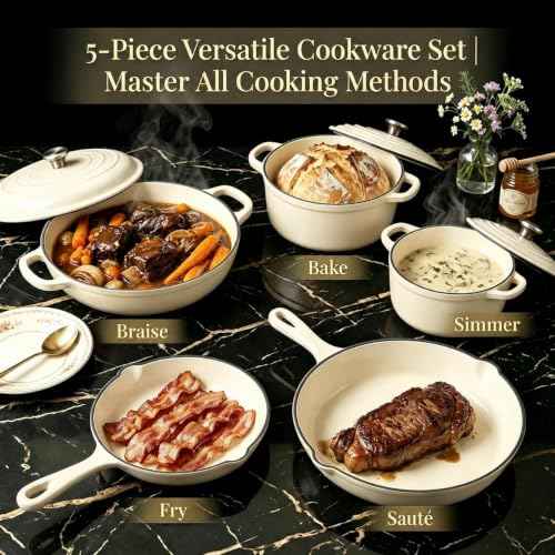 Nonstick Enameled Cast Iron Cookware Set