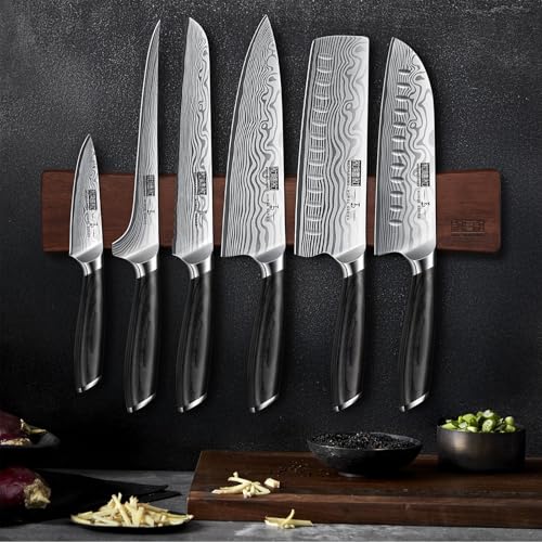 7 Pc Knife Set with Magnetic Knife Holder