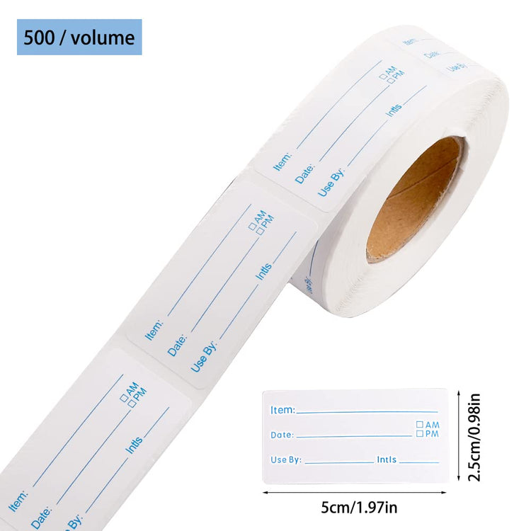 2 Rolls 1000 Pieces Removable Food Labels (2 Count)