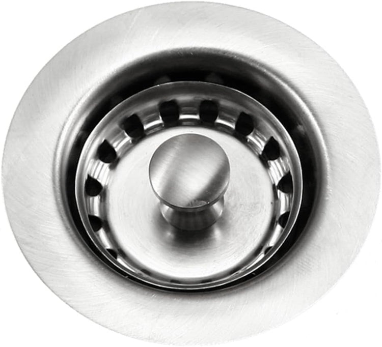 Houzer 190-4200 - 2-1/2 inch Stainless Steel Kitchen Sink Basket Strainer, Durable Food Catcher Stopper for Metal Kitchen Sink, Ideal for Filtering Waste and Preventing Clogs