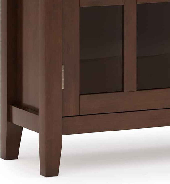 SIMPLIHOME Artisan SOLID WOOD 36 Inch Wide Contemporary Entryway Storage Cabinet in Russet Brown, For the Living Room, Entryway and Family Room