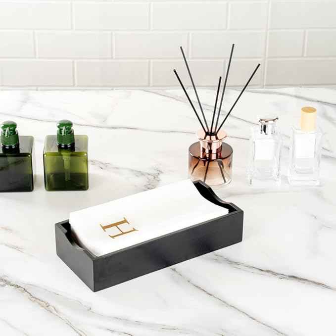 Luxenap 15.8 X 7.9 Inch Linen-Feel Guest Towels, 2000 Lettered Hand Towels - Gold Letter 'H', Sans Serif Font, White Paper Dinner Napkins, airlaid, For Restrooms And Tables - Restaurantware