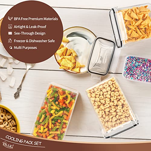 Airtight Food Storage Containers Set with Lids (Black)