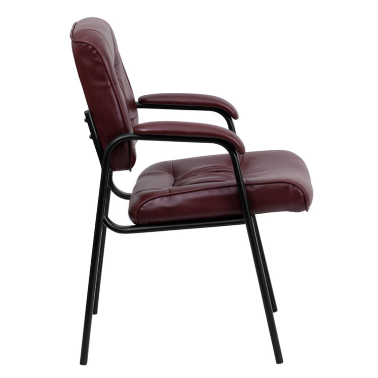 Haeger LeatherSoft Tufted Executive Reception Chair with Padded Armrests