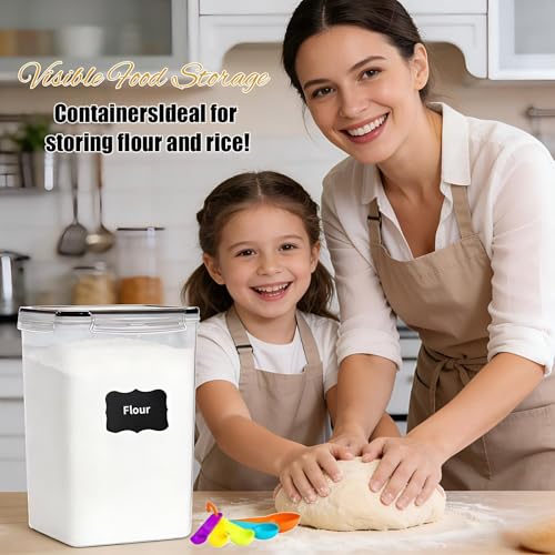 4pc 6.5L Large Airtight Plastic Canisters with Lids (4 pcs(6.5L))