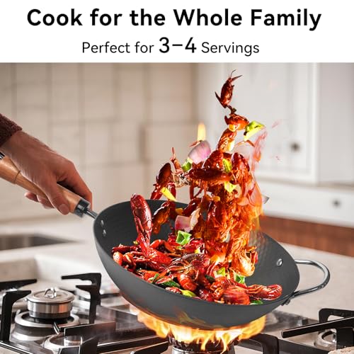 Carbon Steel Wok with Lid (12.59-inch-DBH)