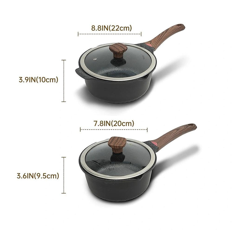 3QT & 4QT Sauce Pot Set with Lids (2 Count)