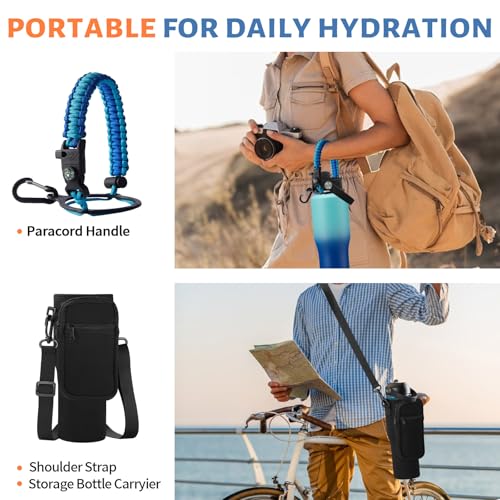 32oz Water Bottle with Flip Straw (Caribbean Blue / 32 Ounces)