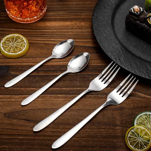 500 Pcs Forks and Spoons Silverware Set for 250 Stainless Steel Flatware Cutlery Set Forks and Spoons Bulk Silverware Utensil for Kitchen Restaurant Home Dinner (500 Count)