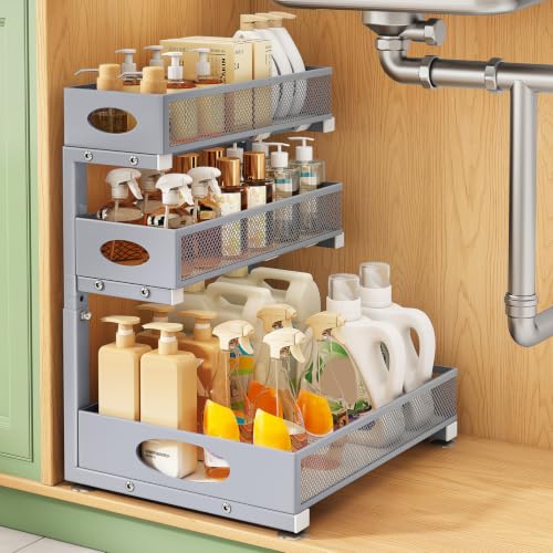 Under Sink Organizer 3 (1-Pack / Grey)