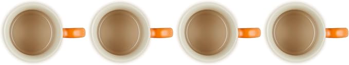 Le Creuset Stoneware Set of 4 Mugs, 14 oz. each, Flame
