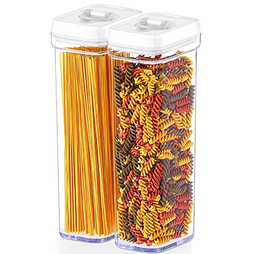 Pasta Storage Containers for Pantry (Set of 2 Pasta - 2 Quarts)