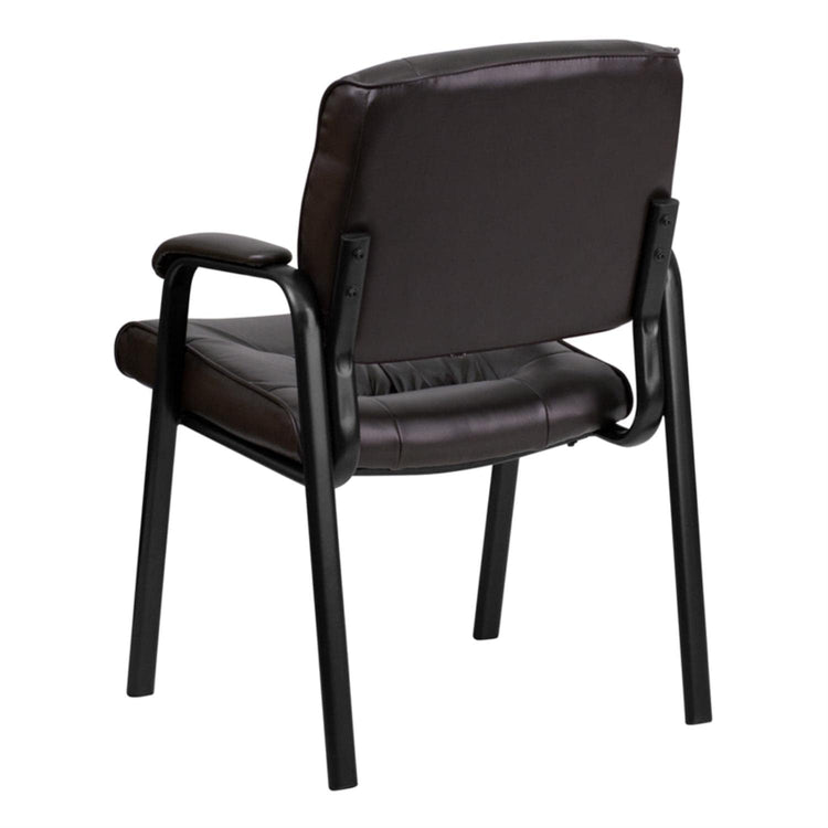 Haeger LeatherSoft Tufted Executive Reception Chair with Padded Armrests