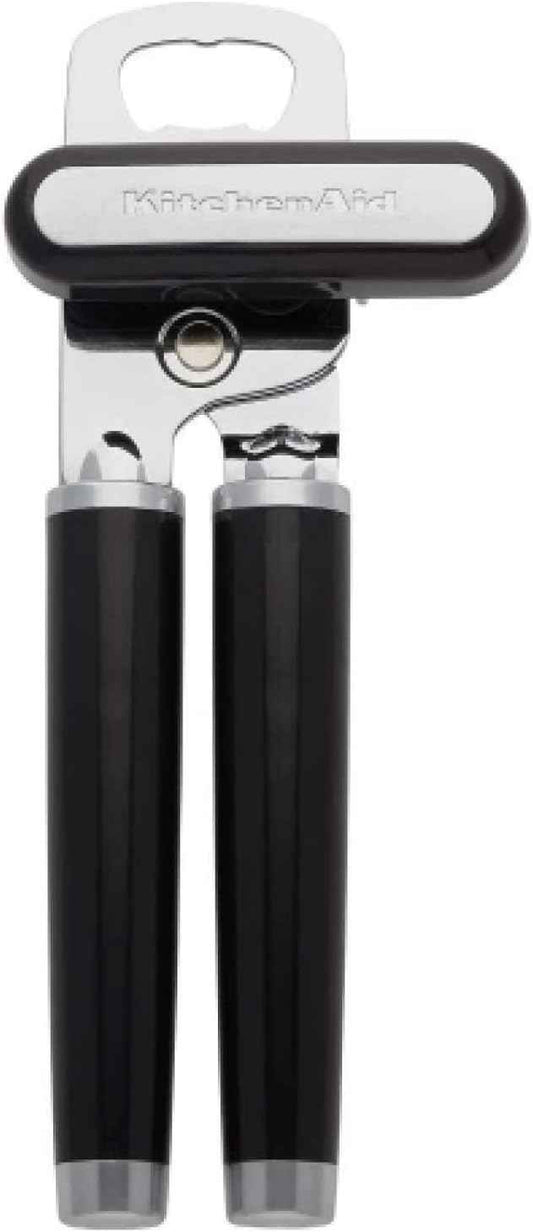 KitchenAid Classic Multifunction Can Opener and Bottle Opener Easy to Use,Razor Sharp Stainless Steel Cutting Wheel,Soft Ergonomic Handles,Black,(Pack of 12)