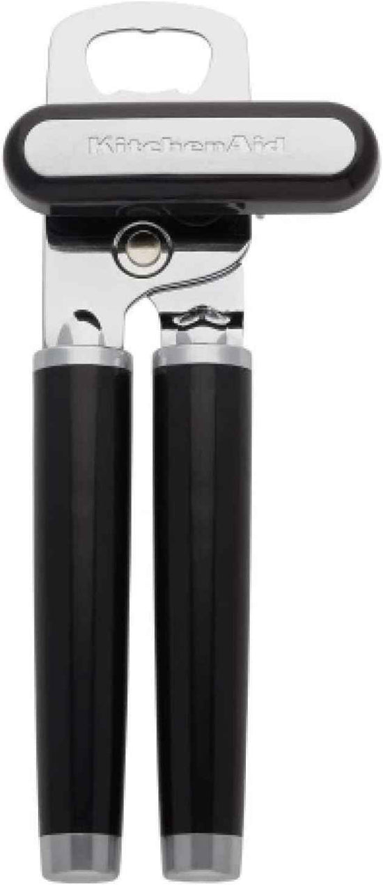 KitchenAid Classic Multifunction Can Opener and Bottle Opener Easy to Use,Razor Sharp Stainless Steel Cutting Wheel,Soft Ergonomic Handles,Black,(Pack of 12)