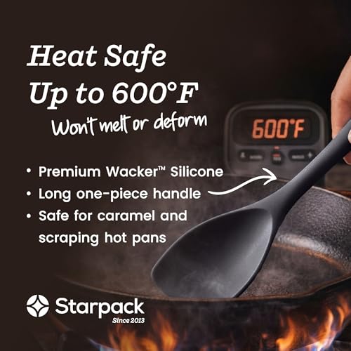 Starpack Like a Boss XL Silicone Cooking Utensils Set (Gray/Black / XL Size Set of 6, 13")