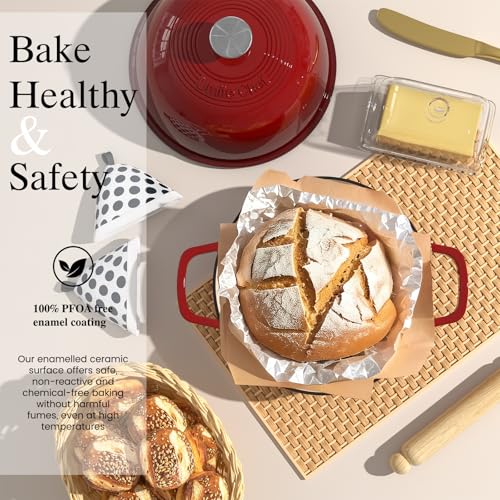 Enamelled Cast Iron Dutch Oven Pot (Red)