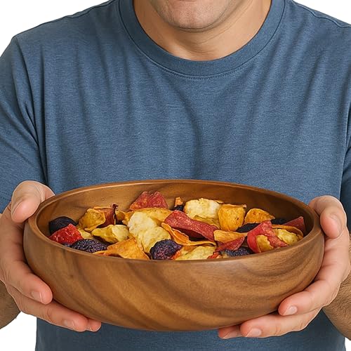 Woodard & Charles Acacia Wood Large Multipurpose Serving Bowl (10" x 1.75" Set of 1)