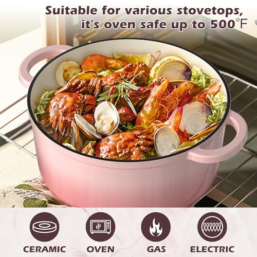 5QT Enameled Cast Iron Dutch Oven Pot with Lid