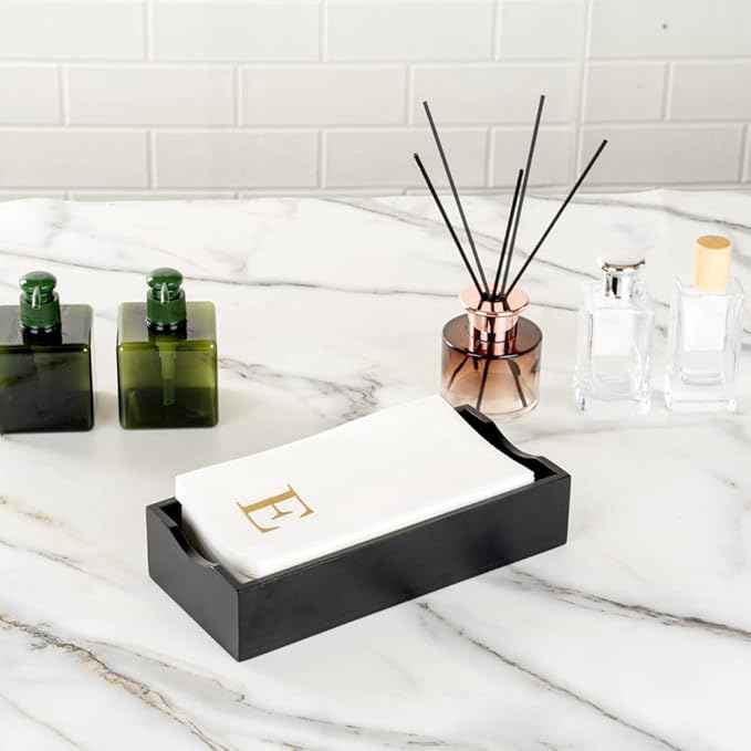 Luxenap 15.8 X 7.9 Inch Linen-Feel Guest Towels, 2000 Lettered Hand Towels - Gold Letter 'E', Sans Serif Font, White Paper Dinner Napkins, airlaid, For Restrooms And Tables - Restaurantware