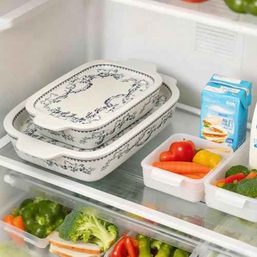 Ceramic Casserole Dish with Lids for Oven (4 Count)
