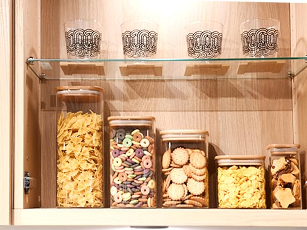 Glass Food Storage Jars Square 51oz (3 Count)