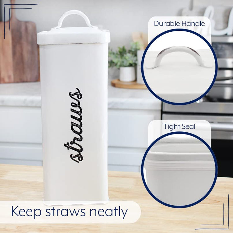 Farmhouse Enamelware Straw Holder