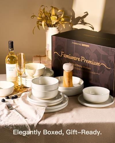 Stoneware Dinnerware Sets for 8 (Cream)