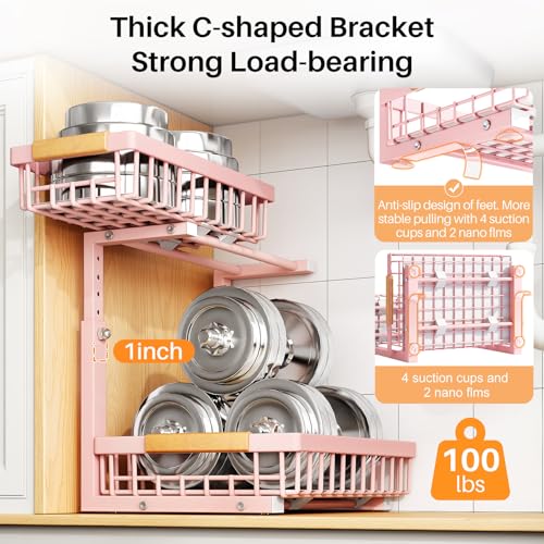 Under Sink Organizer (Large-2-Pack / Pink)