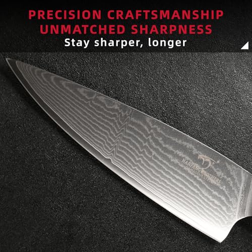 9 Piece Damascus Japanese Kitchen Knife Set with Block (9 Count)