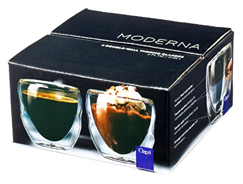 Moderna Artisan Series Double Wall 2 oz Beverage & Espresso Shot Glasses (2 Ounces)