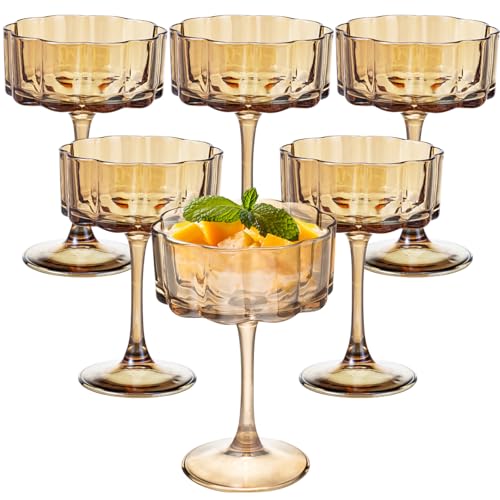 Vintage Champagne Coupes Glass Cute Martini Cocktail Glasses (6 Count)