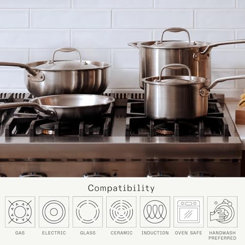 Cookware 10 Piece Stainless Steel Pot and Pan Set (10 Count)