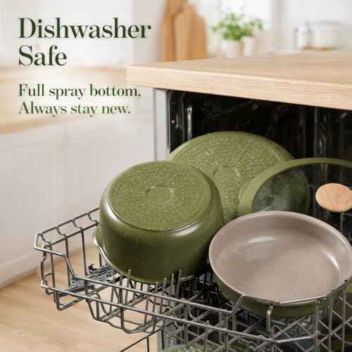 18 Pcs Ceramic Cookware Set Detachable Handle