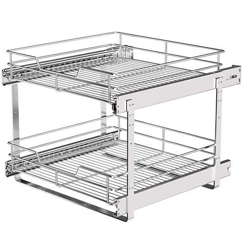 2 Tier Pull Out Cabinet Organizer (17 x 22 Inch)