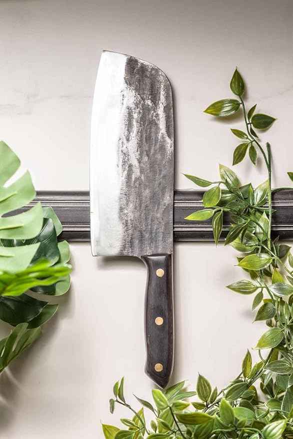 COOLINA Kapeni Butcher Knife, Handmade Forged Multipurpose Meat Cleaver Knife for Kitchen, Home and Outdoor Cooking, Rugged Blade