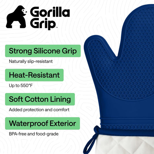 BPA Free Soft Silicone Oven Mitts (2 Count)