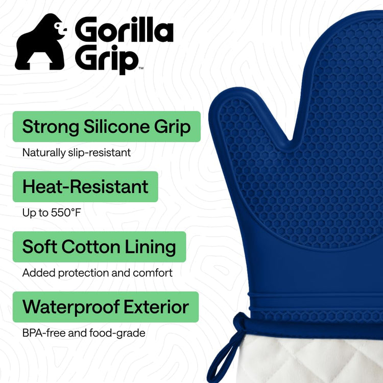 BPA Free Soft Silicone Oven Mitts (2 Count)
