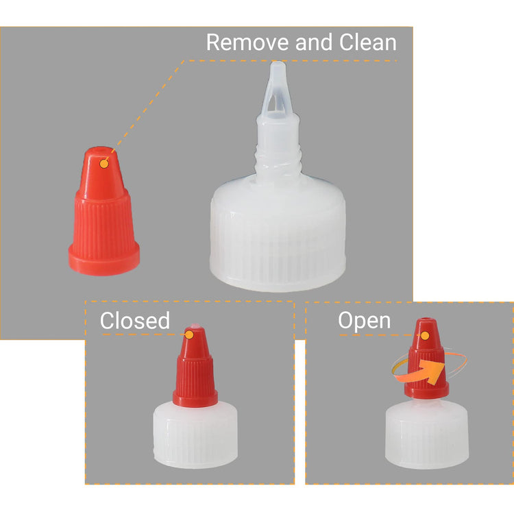 6 Pack 12 oz Graduated Plastic Squeeze Squirt Condiment Bottles (6 Count)