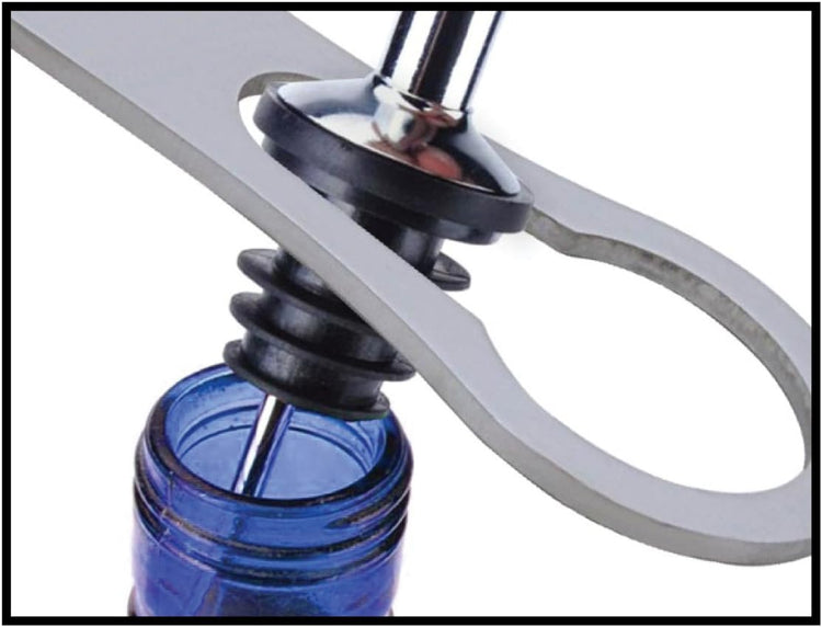 Thirsty Rhino Badak Bottle Opener and Pour Spout Remover, Brushed Silver (Set of 1)