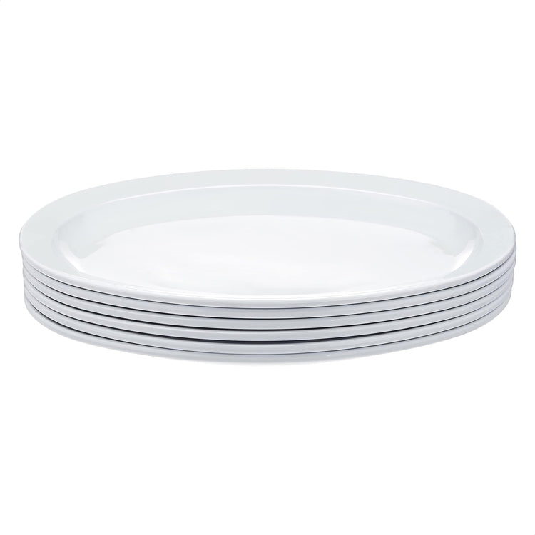 Melamine Oval Serving Platter for Restaurants and Home (6 Count)