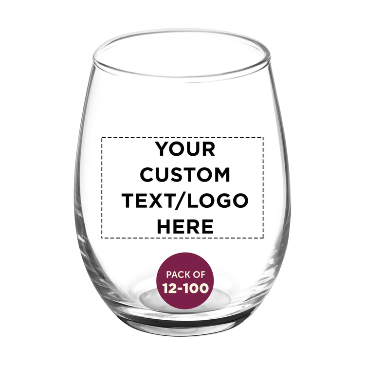 Custom Stemless Wine Glasses by ARC 5.5 oz Set of 12 (100 Count)