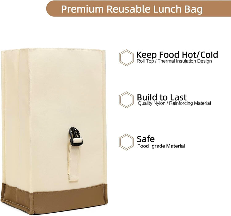 Insulated Lunch Bag Rolltop Lunch Box