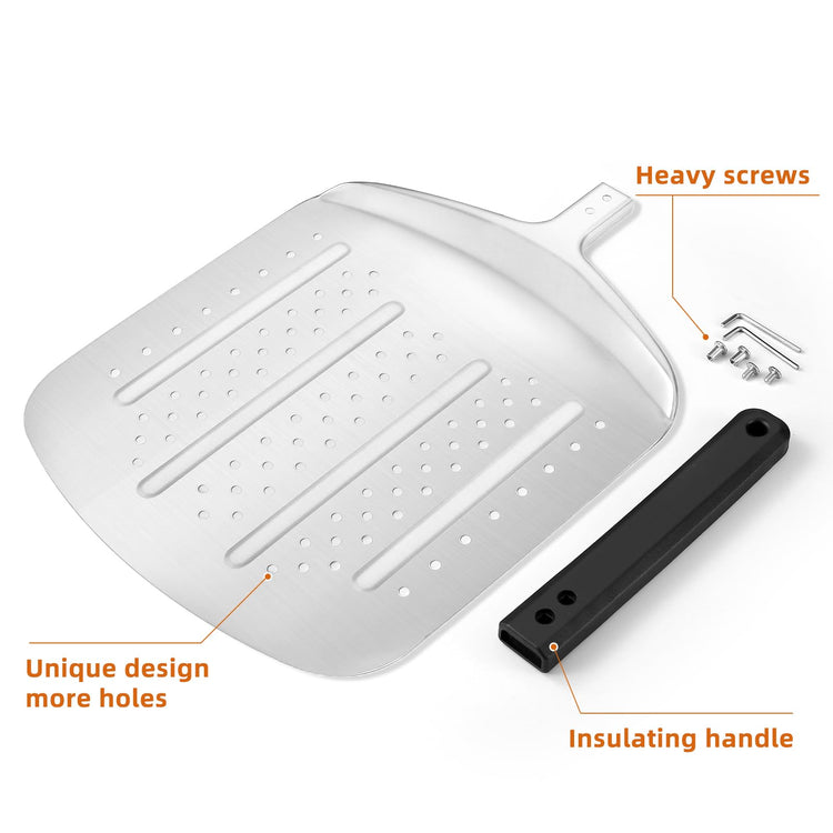 Perforated Pizza Peel Aluminum 12 Inch Non